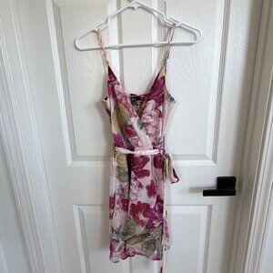 Sz XS lulus pink floral mini dress
